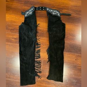 Black cowboy pants (real leather)